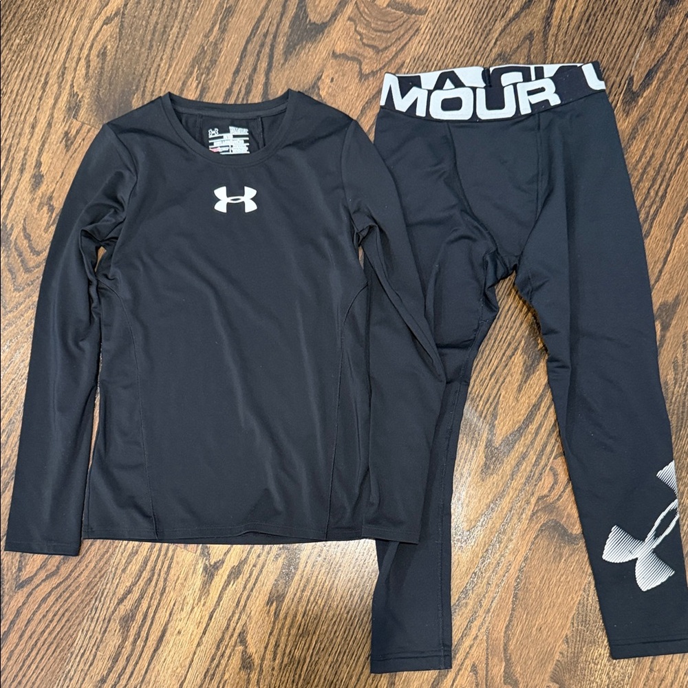 Under Armour youth sm heatgear top, coldgear pants
